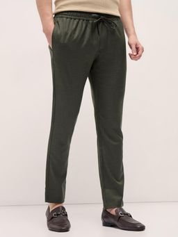 The Bear House - Mens Silm Fit Green Casual Pant