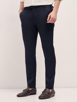 The Bear House - Mens Silm Fit Blue Formal Trouser