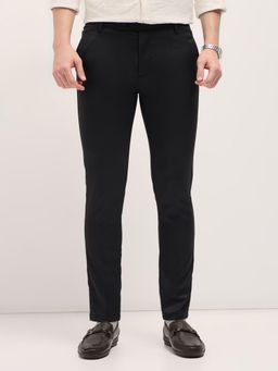 The Bear House - Mens Silm Fit Black Formal Trouser