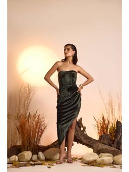 The Clothing Factory - Green Solid Midi Dress