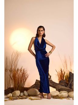 The Clothing Factory - Blue Solid Maxi Dress