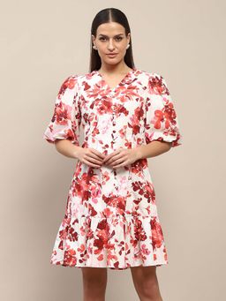 Madame - Red Floral Mini Dress