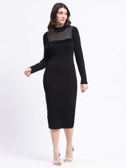 Madame - Black Embellished Midi Dress