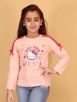 Cutecumber - Girl'S Peach Printed Top