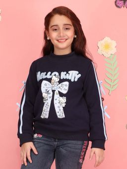 Cutecumber - Girl'S Hello Kitty Navy Blue Sweatshirt