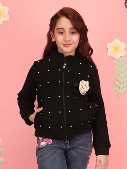 Cutecumber - Girl'S Black Fleece Fabric Jacket