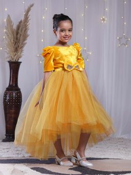 Toy Balloon Kids - Yellow High Low Girls Party Wear Gown