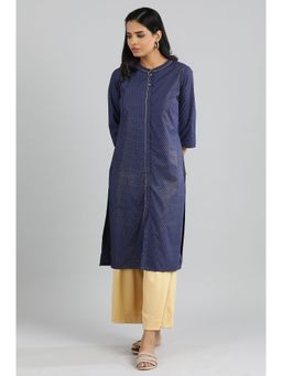 Aurelia - Maritime Blue Foil Print Kurta