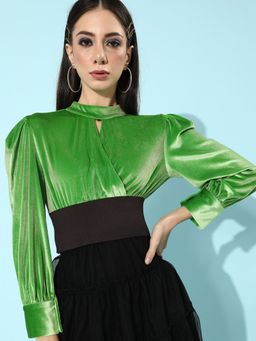 KASSUALLY - Green Solid Top