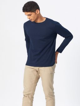 Creatures of Habit - Pima Crew Long Sleeve Deep Sea Blue T-Shirt