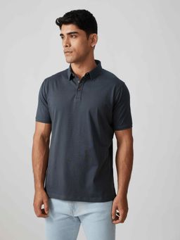 Creatures of Habit - Pima Jersey Polo Charcoal T-Shirt