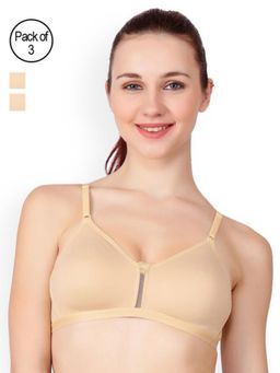 Floret - Pack of 3 Solid T Shirt Bra - Nude