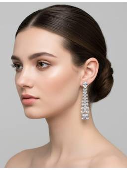 Opal Touch - Timeless White Elegance Earrings