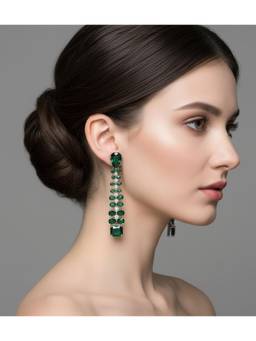 Opal Touch - Enchanting Crystal Green Earrings