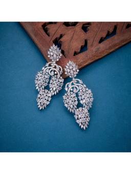 Opal Touch - Divine Rhodium Drop Earrings
