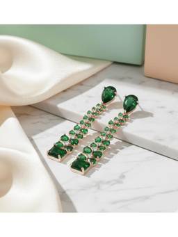 Opal Touch - Sparkling Crystal Green Earrings
