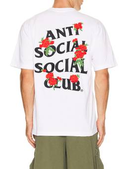 Anti Social Social Club - Embroidered Rose Men's Floral Logo Crew Neck T-Shirt White