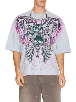 Affliction - Darkness Falls Men's Rhinestone Graphic Crew Neck T-Shirt Grey