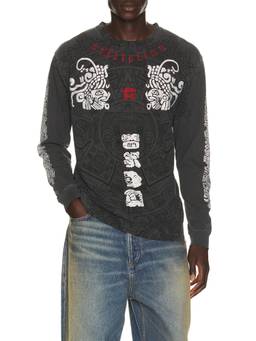 Affliction - Fuerza Regida Historia Men's Crystal Graphic Long Sleeve T-Shirt Black
