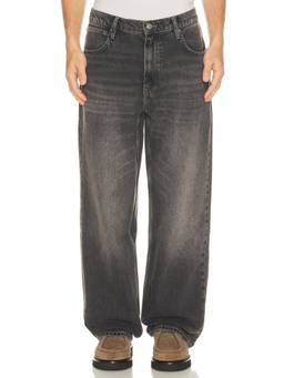 ALLSAINTS - Men's Mid-Waist Heavy Fade Straight-Leg Jeans Charcoal