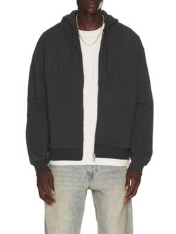 ALLSAINTS - Men's Embossed Logo Zip-Up Hoodie Black