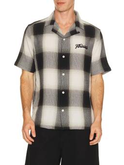ALLSAINTS - Fade Out Men's Checked Short Sleeve Button-Down Shirt Black