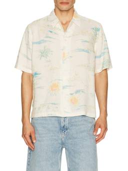 ALLSAINTS - Breezer Men's Printed Voile Short Sleeve Button-Down Shirt Off White