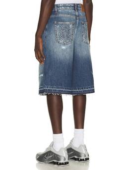 Billionaire Boys Club - Onibaba Men's Distressed Frayed Hem Denim Shorts Blue