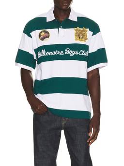 Billionaire Boys Club - Ryder Men's Striped Embroidered Logo Polo T-Shirt Green