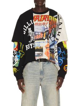 Billionaire Boys Club - Original Layered Men's Graphic Crew Neck Long Sleeve T-Shirt Multi-Color
