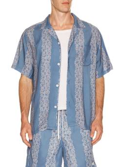Bather - Fiesta Printed Men's Camp Shirt Blue