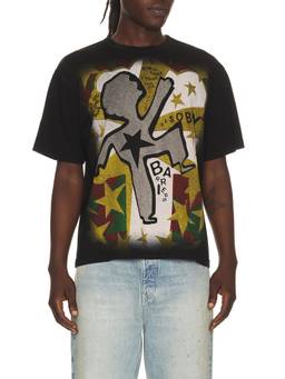 Barriers Worldwide - Graphic Print Relaxed Fit Crew Neck T-Shirt Black