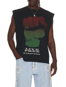 Barriers Worldwide - Live Free Men's Graphic Sleeveless Tank Top Black