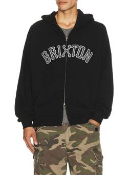 Brixton - Dugout Men's Full-Zip Logo French Terry Hoodie Black
