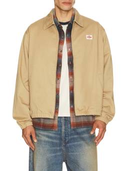 Brixton - Trademark Men's Lightweight Zip Front Twill Jacket Beige