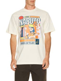 BIOWORLD - Hidden Leaf Village Men's Graphic Print Crew Neck T-Shirt Off White