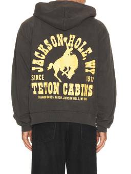 Diamond Cross Ranch - Sun Faded Men's Graphic Hooded Zip-Up Hoodie Charcoal