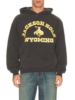 Diamond Cross Ranch - Outlaw Men's Graphic Hooded Cotton Pullover Hoodie Charcoal