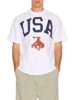 Diamond Cross Ranch - USA 250 Men's Graphic Print Crew Neck T-Shirt White