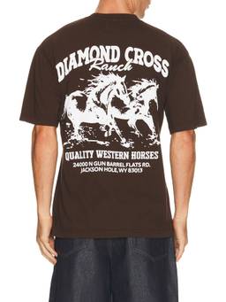 Diamond Cross Ranch - Shop Men's Graphic Print Crew Neck T-Shirt Brown