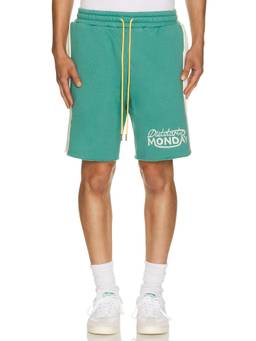Diet Starts Monday - Fleece Panel Men's Drawstring 4-Pocket Shorts Green