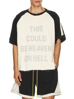 Diet Starts Monday - Heaven or Hell Men's Graphic Raglan Crew Neck T-Shirt Off White