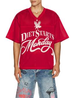 Diet Starts Monday - State Champs Men's Graphic Mesh Jersey Shirt Red