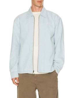 Dark Seas - Lakeland Men's Lightweight Zippered Denim Jacket Blue