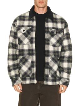Dark Seas - Waterford Men's Zippered Checks Shacket Black