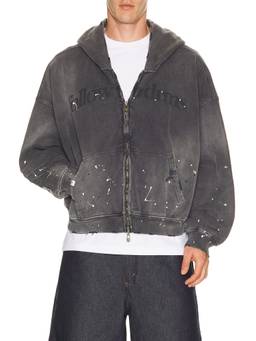 DRMERS CLUB - Follow Ur Drms Men's Graphic Zip-Up Hoodie Charcoal
