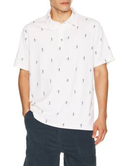 Eastside Golf - Snap Placket Men's Printed Polo T-Shirt White