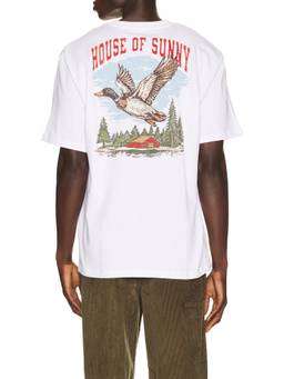 House of Sunny - Mallard Point Men's Graphic Print Crew Neck T-Shirt White