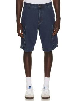 HUF - Oval Men's Mid-Waist Utility Denim Cargo Shorts Blue