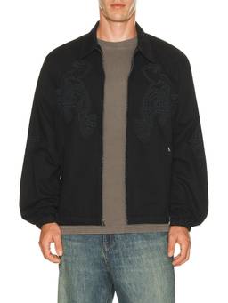 HUF - Spider-Man Men's Embroidered Zipper Work Jacket Black